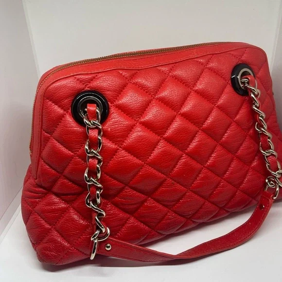 Kate Spade  Gold Coast Georgina  Marachino Red Quilted Leather Satchel Handbag - Picture 9 of 16